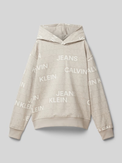 Calvin Klein Jeans Hoodie mit Label-Print Sand 1