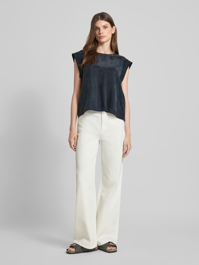 BOSS Orange Top bluzkowy o kroju regular fit z mieszanki cupro i wiskozy Czarny 1