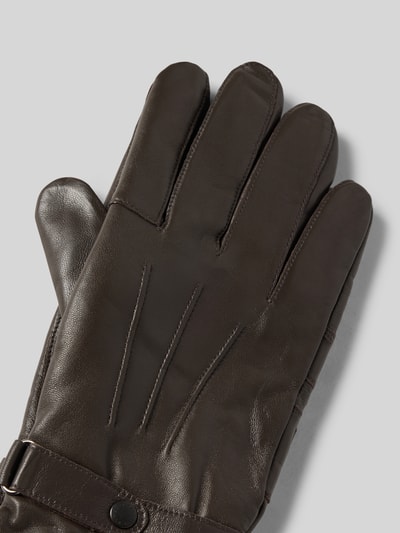 Barbour Handschuhe aus echtem Rindsleder Dunkelbraun 3