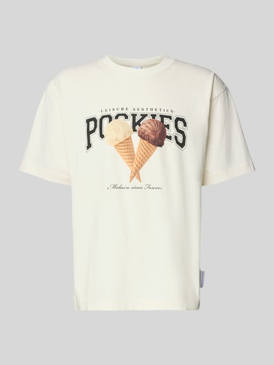 POCKIES T-Shirt mit Label-Print Weiss 2