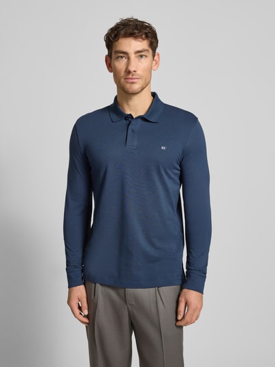 Christian Berg Men Poloshirt met labelstitching  Donkerblauw - 4