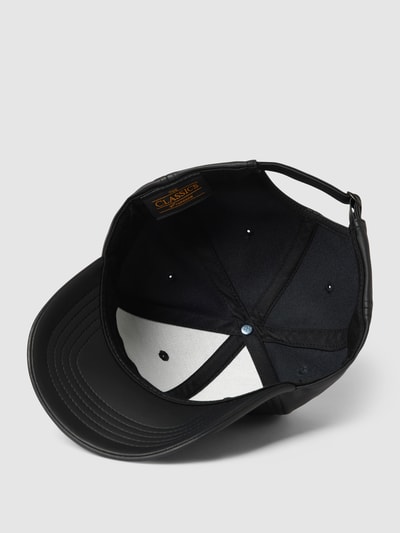 Flex Fit Basecap in Leder-Optik Modell 'Alpha' Schwarz 2