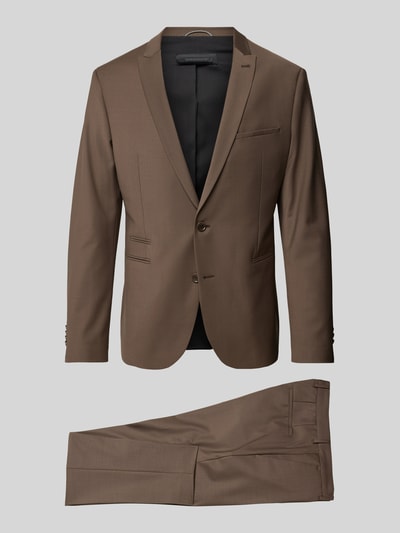 Drykorn Slim Fit Anzug mit Webmuster Modell 'IRVING' Mittelbraun 2