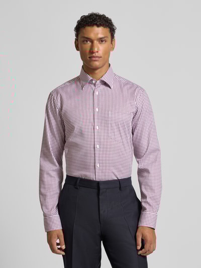 SEIDENSTICKER REGULAR FIT Regular fit zakelijk overhemd met kentkraag en borstzak Rood - 4