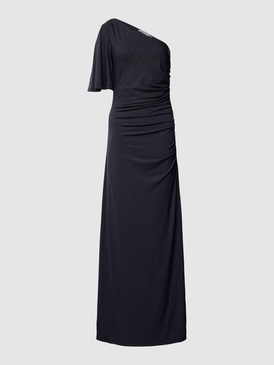 Christian Berg Cocktail Abendkleid mit One-Shoulder-Träger Marine Melange 2