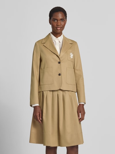 Tommy Hilfiger Regular Fit Kurzblazer aus reiner Baumwolle Camel 4