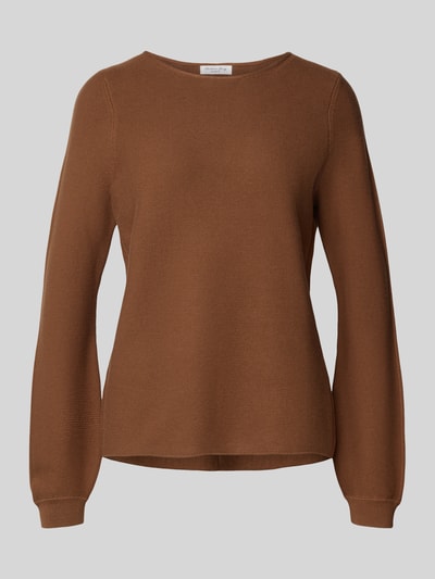 Christian Berg Woman Strickpullover mit gerippten Abschlüssen Cognac 2