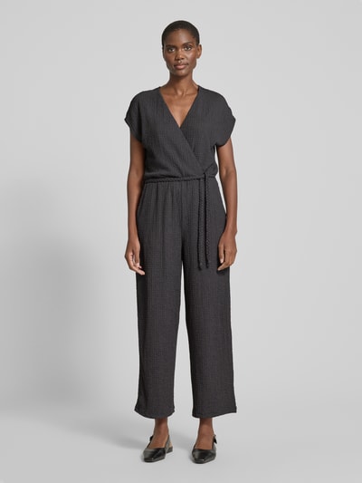 Jake*s Collection Jumpsuit mit Strukturmuster Dunkelgrau 4