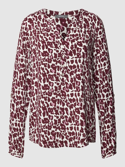 Montego Blouseshirt met all-over-print Bordeaux - 2