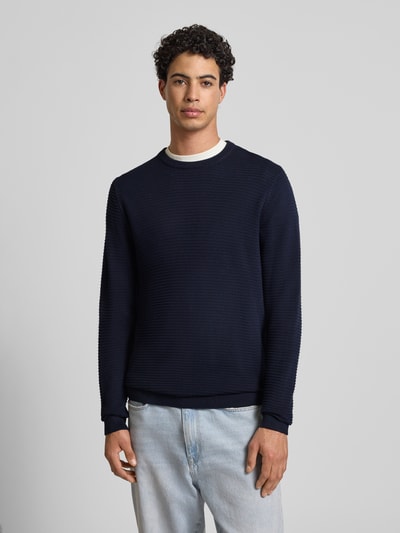 Jack & Jones Strickpullover mit Rundhalsausschnitt Modell 'OTTO' Marine 4