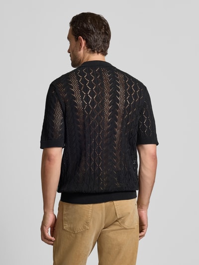 ANNARR Regular fit poloshirt met knoopsluiting, model 'MANI' Zwart - 5