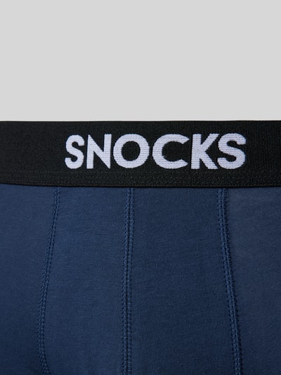 Snocks Boxershort met elastische logo in band in een set van 2 stuks Marineblauw - 2