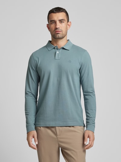 MCNEAL Regular fit poloshirt met labelstitching Rookblauw - 4