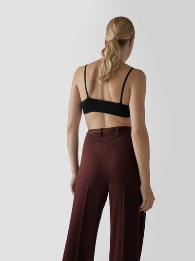 Forte Forte Seidenhose mit Strukturmuster Schokobraun 6