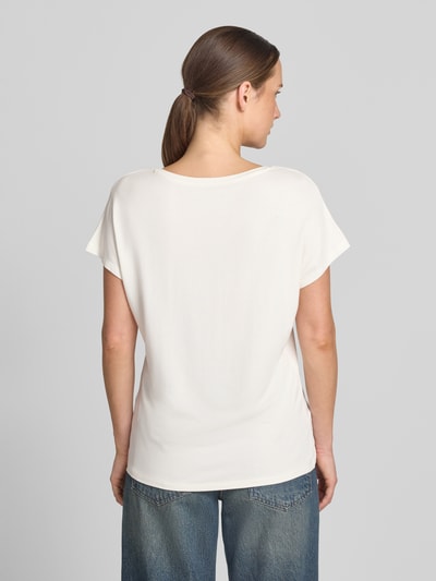 Christian Berg Woman T-Shirt aus Viskose-Elasthan-Mix mit V-Ausschnitt Offwhite 5