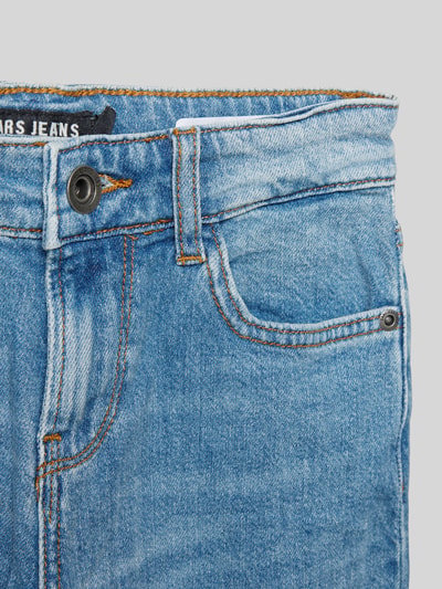 Produktfoto, Straight Leg Jeans im 5-Pocket-Design Modell 'PORTER' von CARS JEANS, mieszanka bawełny z dodatkiem streczu, prosty krój, niebieski denim, zapięcie na guzik i zamek błyskawiczny, szerokość w rozmiarze 140: 32 cm, długość wewnętrzna nogawki 67 cm.