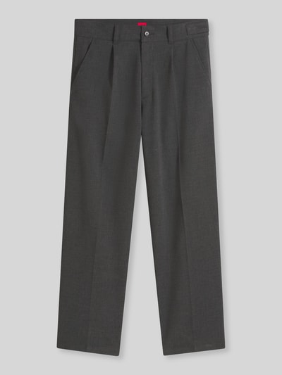 HUGO High Waist Bundfaltenhose mit Bügelfalten Mittelgrau Melange 2