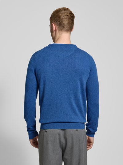 Fynch-Hatton Strickpullover mit V-Ausschnitt Blau Melange 5