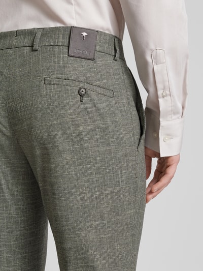 JOOP! Collection Slim fit pantalon met structuurmotief, model 'Hank' Olijfgroen - 3