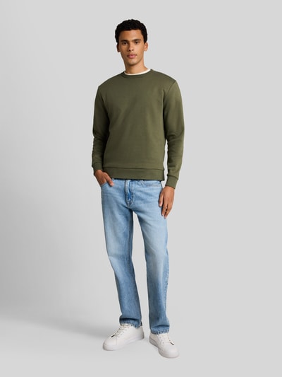 Tom Tailor Denim Regular Fit Sweatshirt aus Baumwoll-Mix Oliv 1