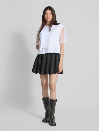 ARMANI EXCHANGE T-Shirt mit geripptem Rundhalsausschnitt Weiss 1