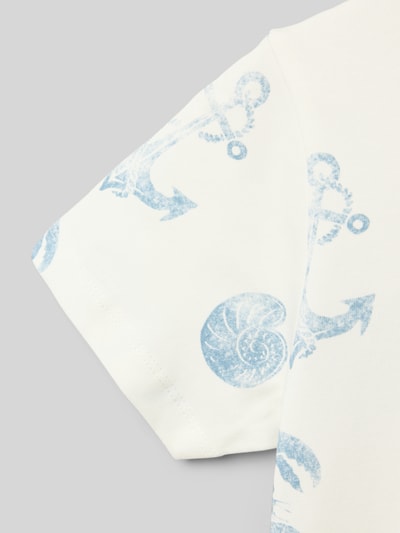 Name It T-shirt z prążkowanym, okrągłym dekoltem model ‘FILLE’ Złamany biały 2