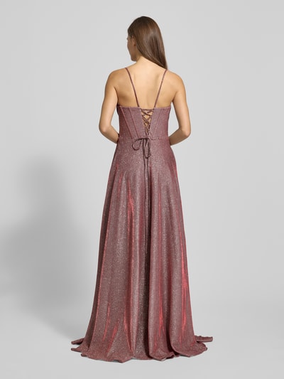 Luxuar Abendkleid mit Herz-Ausschnitt Bordeaux 5