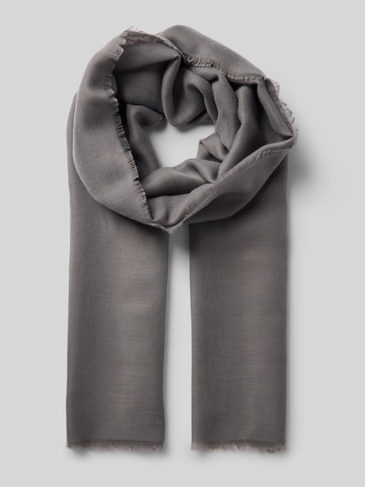 Fraas Sjaal met gerafelde boorden Middengrijs gemêleerd - 1