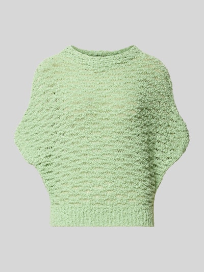 Productfoto, Relaxed Fit Pullover met katoenmix van Marc Cain in lichtgroen, semi-transparante look, grofgebreide textuur