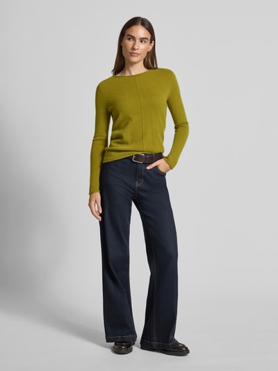 Christian Berg Woman Gebreide pullover van puur kasjmier Appeltjesgroen - 1