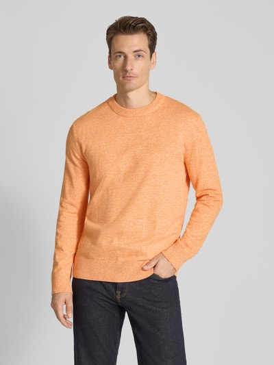 Tom Tailor Denim Regular fit gebreide pullover van katoen Zalm gemêleerd - 4