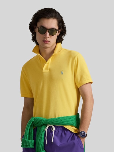Polo Ralph Lauren Slim Fit Poloshirt aus reiner Baumwolle GELB 4