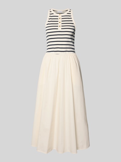 Produktfoto, A-Linie Freizeitkleid aus reiner Baumwolle von Tommy Hilfiger, weiß mit dunkelblauen Streifen, lockere Struktur, Damen Freizeitkleid