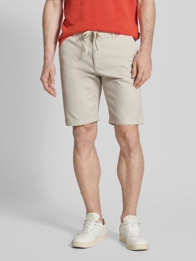 BOSS Orange Tapered fit bermuda met elastische band, model 'Chino' Zand - 4