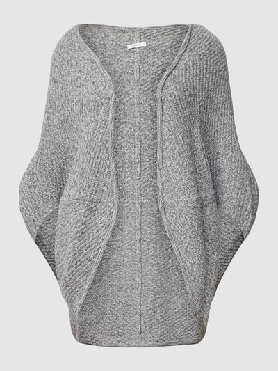 Opus Poncho met sjaalkraag, model 'Amaryllis Waffle BOA' Lichtgrijs - 2