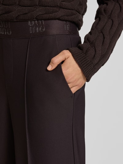 Oui Hose mit elastischem Bund Dunkelbraun 3