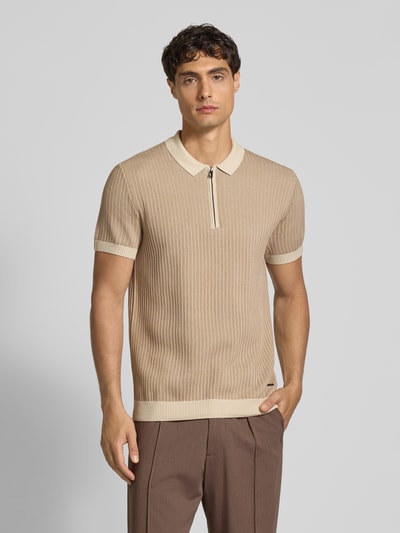 JOOP! Collection Slim Fit Poloshirt in Strick-Optik Modell 'Simeono' Mittelbraun 4