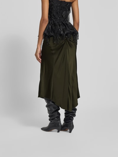 Victoria Beckham Midirock mit Viskose-Anteil Oliv 5