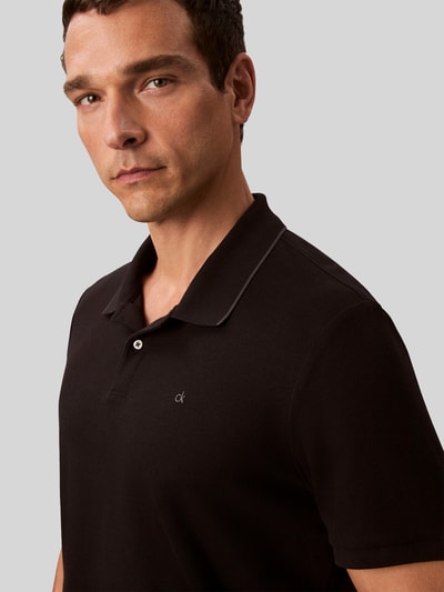 CK Calvin Klein Poloshirt mit Logo Stitching aus reiner Baumwolle Black 6