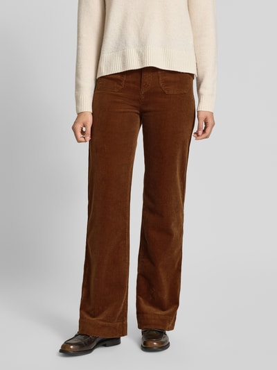 Christian Berg Woman Wide leg corduory broek met achterzakken Cognac - 4