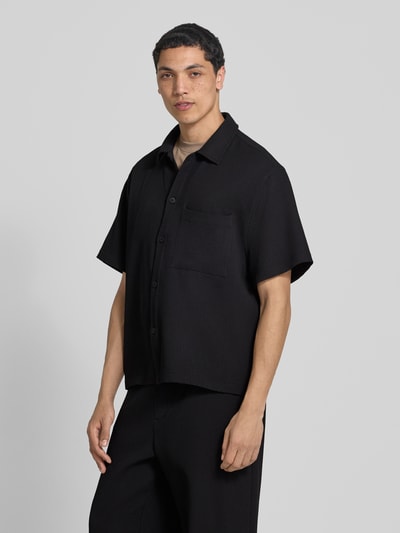 REVIEW Koszula casualowa z listwą guzikową Czarny 4