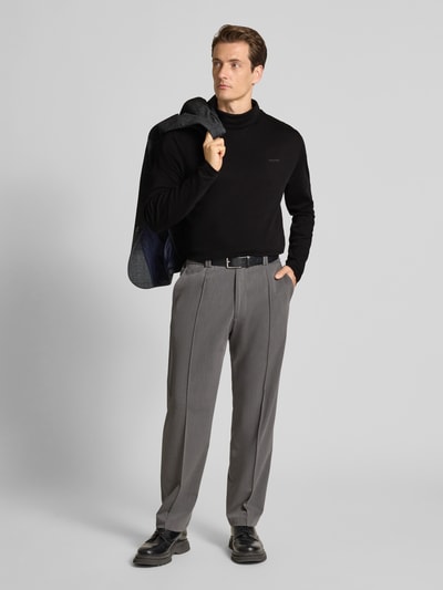 HECHTER PARIS Sweatshirt met col en logoprint Zwart - 1