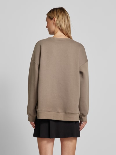 Smith and Soul Oversized Sweatshirt mit Label-Stitching Taupe 5