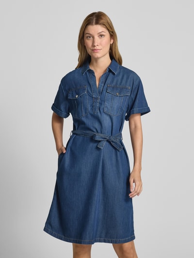 monari Sukienka jeansowa o długości do kolan z kieszeniami na piersi Jeansowy niebieski 4
