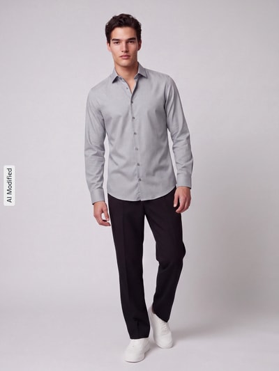 OLYMP Level 5 Body Koszula biznesowa o kroju slim fit z mieszanki bawełny Zielony 1
