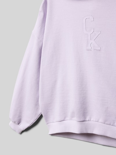 Calvin Klein Jeans Regular Fit Hoodie aus reiner Baumwolle Flieder 2