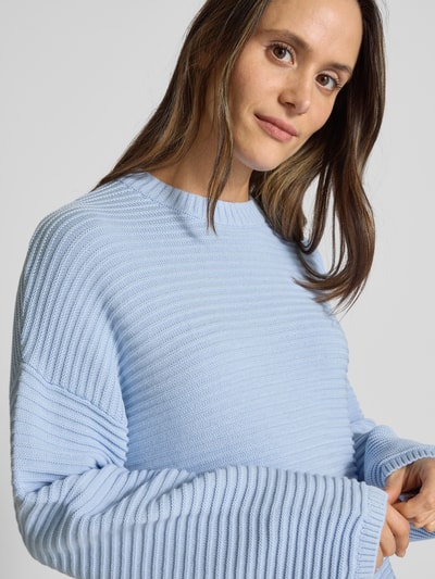 JAKE*S STUDIO WOMAN Strickpullover mit gerippten Abschlüssen Hellblau 3