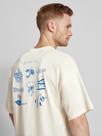 SELECTED HOMME Oversized T-Shirt mit Label-Print Offwhite 3