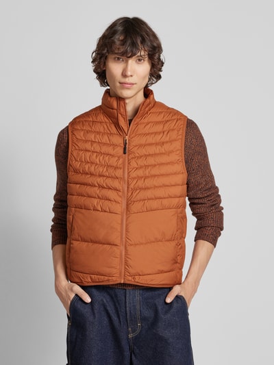 Jack & Jones Bodywarmer met opstaande kraag, model 'STATE' Roestrood - 4