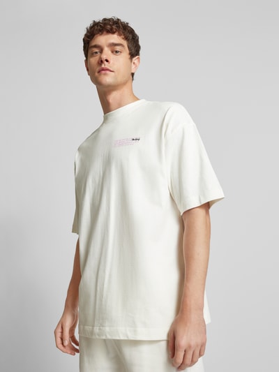 Multiply Apparel Oversized T-shirt met labelprint Wit - 3